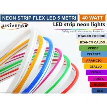 Striscia strip led neon flex 5 metri dc 12V impermeabile da esterno IP65 modellabile - Colore Luce: Blu