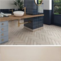Carrelage sol / mur pose baton rompu chevron uni beige mate stromboli beige GOBI(vendu par boite de 0.65m2)