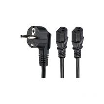 Startech - com Kabel de 2m de Computer Y-Power, 18AWG, eu Schuko auf 2x C13, 10A 250V, Cable de Power de ac de Spare, für Drucker, für Monitor, ul