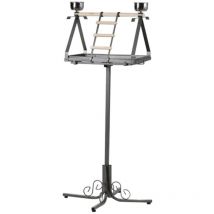 Strong - Aire de jeux Perroquet Livia Deluxe Gris métallisé 57x52x134cm