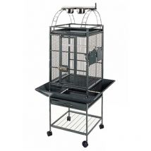 Cage pour perroquet Villa Helios Gris métallisé 46x46x149 cm Strong