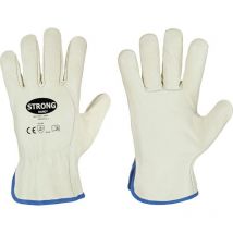 Fahrerhandschuh Driver, Rind nappa, Gr.10, grün/beige 12 Stk - Stronghand
