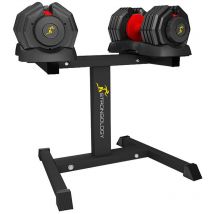 Strongology Urban25 Red Adjustable Dumbbell Pair with Free Durable Steel Adjustable Urban25 Dumbbell Floor Stand