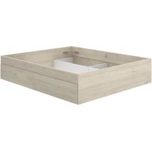 Dekit - Structure De Lit - Lago - 140 X 190 Cm - 4 Tiroirs - Chene