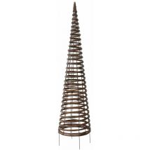 Structure en métal habillée d'osier naturel tressé 'Pyramid' - 0,30 x 1,30 m - Nortene