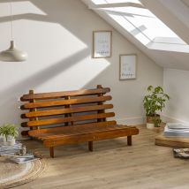 Terre De Nuit - Structure futon 160x200 cm en bois massif noisette