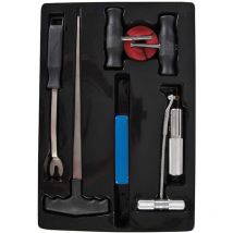 Silverline - strumenti per la rimozione del parabrezza, taglierina per guarnizioni 7 pz.