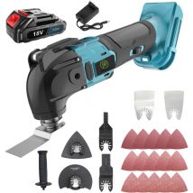 Mawiron - Multi-utensili oscillanti, cordless brushless oscillante multi-utensile levigatrice raschietto sega 6 velocità + 22 pezzi di accessori e 2