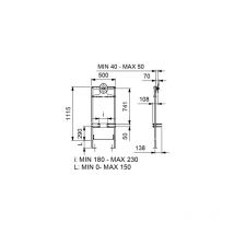 Idral - Struttura ad incasso completa con flussometro temporizzato wc 1' TMON8-01000 Ferro