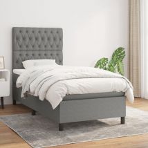 Furniture Limited - Giroletto a Molle con Materasso Grigio Scuro
