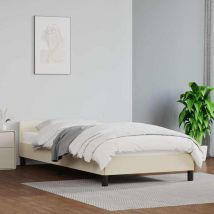 Furniture Limited - Giroletto con Testiera senza Materasso Crema