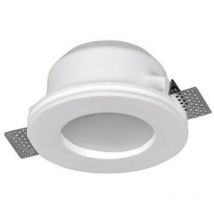 Portafaretto in gesso GU10 / MR16 opaco da incasso 120x120x46mm Bianco Rotondo Novaline