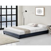 [corium] - Corium Struttura Letto Imbottito 180 x 200 cm Letto Matrimoniale con Rivestimento in Tessuto 2 Piazze - Grigio Scuro - grigio scuro