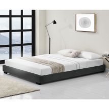 Corium Struttura Letto Imbottito 180 x 200 cm Letto Matrimoniale con Rivestimento in Similpelle 2 Piazze - Nero