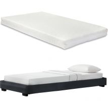 Corium Struttura Letto Imbottito con Materasso a Schiuma Fredda 90 x 200 cm Letto Singolo con Rivestimento in Similpelle con Materasso Anallergico