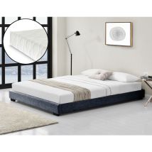 Corium Struttura Letto Imbottito con Materasso a Schiuma Fredda 180 x 200 cm Letto Matrimoniale con Rivestimento in Tessuto con Materasso Anallergico