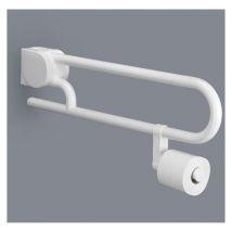 Stützklappgriff mit Papierrollenhalter, 64cm barrierefreies Badezimmer, weiß