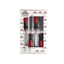 Stubai - 4 x Ciseau à bois façon suédois avec manche bi matière