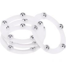 Memkey - 4 Stück 5,1 cm drehbare drehbare Halterung mit Stahlkugellager, ringförmige Halterung für Küchenschrank-Ecken, weiß