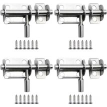 Ugreat - Stück 65 mm Mini-Schiebetürverschlüsse aus Edelstahl, Sicherheitstürverschlüsse mit Schrauben für Badezimmertür, Holztür, Haustiertür,