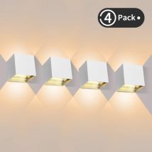 Ugreat - Stück LED-Wandleuchte für den Außenbereich, 12 w, Innenwandleuchte, 3000 k warmweiß, wasserdichtes Design IP65 – Weiß