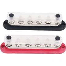 SNQ - Stück M8 300A 12-48V Stromverteilerblock aus Messing, Sammelschienen-Klemmenblock aus Edelstahl für Auto, Boot, Marine