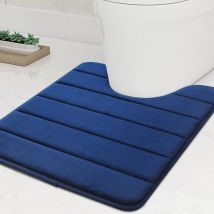 1 Stück Memory-Schaum-Badematte, Marineblau, 50 x 60 cm. Rutschfeste Unterseite, weich, saugfähig, geeignet für Toiletten und Badezimmer,