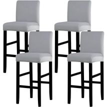4 Stück Elastische Barhusse - Barhocker-Bezug - Barstuhl-Bezug mit Rückenlehne - Für hohe Hocker - Schmutzabweisend - Atmungsaktiv - Abnehmbarer
