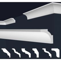 Marbet Design - Stuckleisten xps Styropor weiß 2 Meter Deckenleisten Wandleisten E-Leisten Modelle: E-11 / 35x35mm, 50 Meter / 25 Leisten