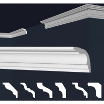 Marbet Design - Stuckleisten xps Styropor weiß 2 Meter Deckenleisten Wandleisten E-Leisten Modelle: E-42 / 35x35mm, Max. Paket (bester Meterpreis)