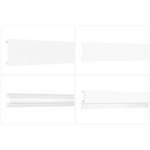 Stuckleisten aus HDPS Styropor - extrem widerstandsfähig, schneeweiß & modern: 10 Meter / 5 Leisten, HCR504 - 48 x 10 mm