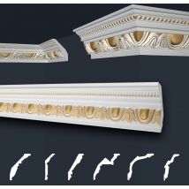 Stuckleisten gold gemustert, eps Styropor formfest, Marbet Deckenleisten Serie-B: B-24 gold / 70x90mm, 2 Meter / 1 Leiste