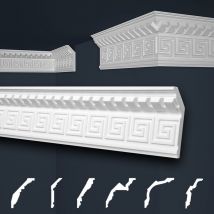 Marbet Design - Stuckleisten weiß gemustert, eps Styropor formfest, Marbet Deckenleisten Serie-B: B-25 / 37x100mm, 40 Meter / 20 Leisten