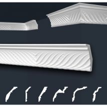 Marbet Design - Stuckleisten weiß gemustert, eps Styropor formfest, Marbet Deckenleisten Serie-B: B-47 / 40x71mm, Max. Paket (bester Meterpreis)