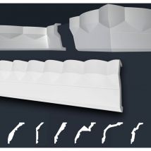 Stuckleisten weiß gemustert, eps Styropor formfest, Marbet Deckenleisten Serie-B:B-40 / 70x180mm, Max. Paket (bester Meterpreis)