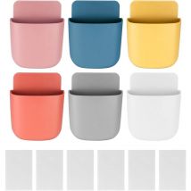 6 Stück Wand-Fernbedienungshalter, Wand-Organizer-Aufbewahrung, tragbarer Wand-Telefonhalter – 6 Farben