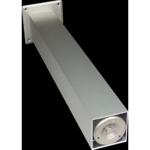 Tischbein / Stüzfuß - Edelstahloptik, Vierkant 10x10 cm x 82 cm, höhenverstellbar