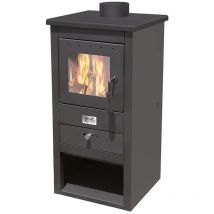 Artigianferro - Stufa a legna athena 13 kw nera - misure cm.44x45x94h. - peso kg.55