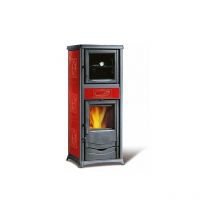 Nordica - Stufa a legna con forno per cucinare 9,1 kW Rossella Plus Evo - red