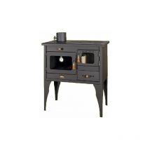 Prity - Stufa a legna con forno. Per cucinare e riscaldare. Potenza termica 10kw, con piastre in ghisa. Modello 1P34L con uscita fumi sinistra
