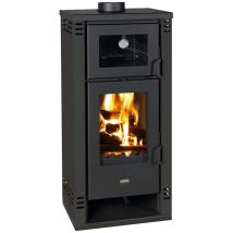 Stufa A Legna Con Forno Prity K2 Gt F – 8,1 Kw, Nero Grafite, Classe A+, Design Moderno
