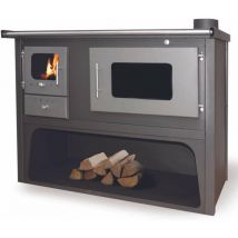 Megashopitalia - Stufa a Legna Cucina a Legna con Forno in Acciaio Venezia Maxi 10,3 - 15 kW Piano Cottura