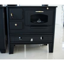 Prometey - Cucina stufa a legna con forno parte superiore in ghisa Nar Tybe b - black