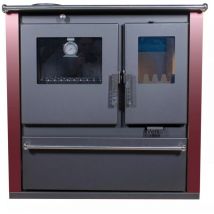 Stufa a Legna da Cucina Verso CS Plus - 7.7 kW con Pannelli Verniciati Nero e Uscita Fumi Laterale Sinistra, Funzionalità e Design Moderno