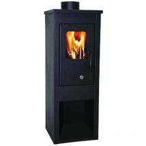 Artigianferro - Stufa a legna era 7 kw nera - misure cm.33x35x94h. - peso kg.42