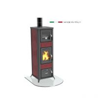 Lincar - Stufa a legna Alice 490A lz con forno potenza 7,7Kw colore rosso