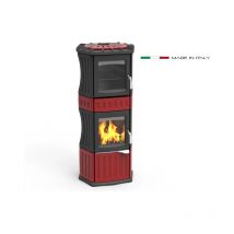 Lincar - Stufa a legna Monella 185 n con forno potenza 10,6Kw colore rosso
