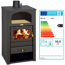 Stufa A Legna Prity K2 Con Nicchia – 10,4 Kw, Nero Grafite, Classe A, Design Funzionale