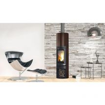 Edilkamin - Stufa a legna Tally 8 s 8kW Colore:: Bronzo - superficie :: Acciaio