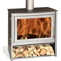 Stufa a legna zeux 800 - 11 kw - gris antracita